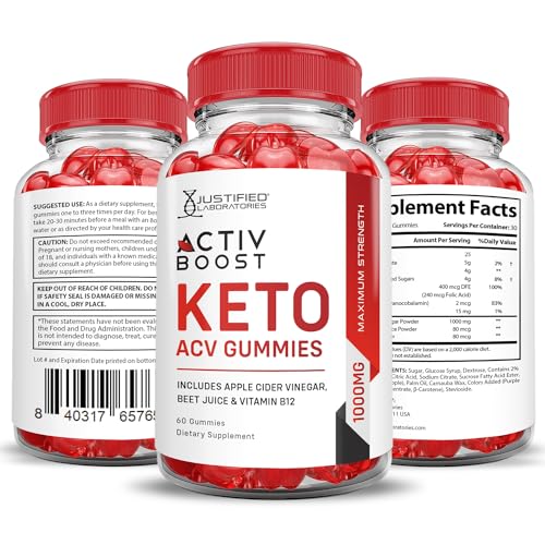 (5 Pack) Activboost Keto ACV Gummies Advanced Formula 1000MG Active Boost Justified Laboratories