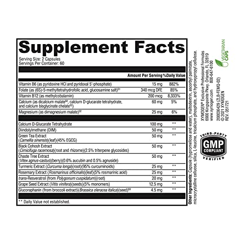 XYMOGEN Femquil - Supports Healthy Hormone Balance for Women with Folate, Calcium D-glucarate XYMOGEN