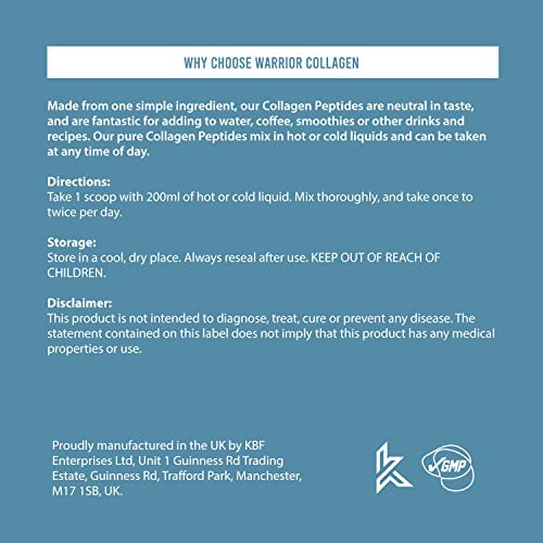 Warrior Collagen Peptides - Collagen Powder - 180g - Made from Premium Bovine Hydrolysed Collagen Warrior