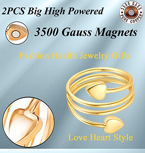 Vicmag Copper Magnetic Ring for Women, Lymphatic Drainage Ring Ladies Fingers Vicmag