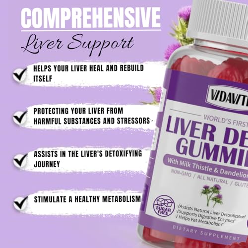 VIDAVITE Sugar-Free Liver Cleanse Detox & Repair Gummies — 1500mg Silymarin Milk VIDAVITE