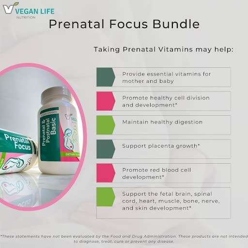 Vegan Life Nutrition - Vegan Prenatal Vitamins - Folate, Choline, Vitamins A, B, C, D, E, K, and More