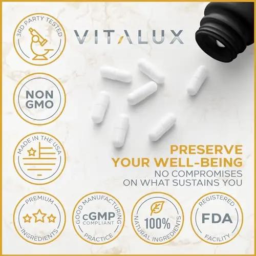 VITALUX || Premium Thermogenic Energy Burn || Metabolism Support, Boost Energy Levels, Increase Focus | Ultra Dosed Pre Workout w/ 8 Powerful Ingredients | 3rd Party Tested + USA Made - 120 Servings