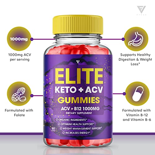 (2 Pack) Elite Keto ACV Gummies AVC, Elite Keto Plus ACV Advanced Weight Loss Gummies Fyvus