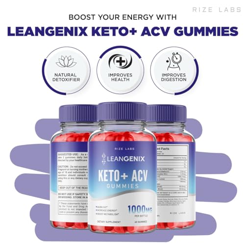 (3 Pack) Leangenix Keto ACV Gummies, Leangenix Keto + ACV for Advanced Weight Loss rize labs