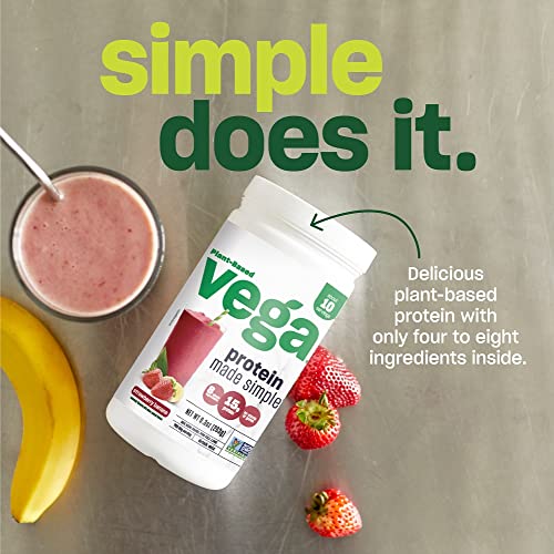 Vega Protein Made Simple Protein Powder, Vanilla - Stevia Free, Vegan, Plant Based Vega