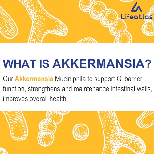 300 Billion AFU Akkermansia Muciniphila - Live Akkermansia Probiotics for Women & Men Lifeatlas