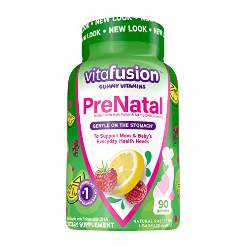 vitafusion PreNatal Gummy Vitamins, Raspberry Lemonade Flavored, Pregnancy Vitamins for Women Vitafusion