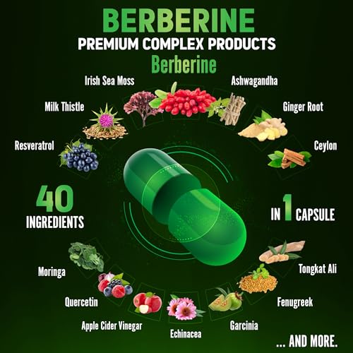 Zolotus 18800mg Berberine Supplement 40 in 1, with Sea Moss, Cinnamon, Milk Thistle Zolotus