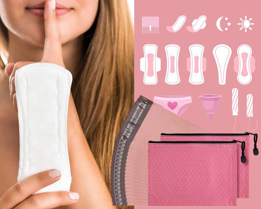 400 pcs Sanitary Napkin Disposal Bags, Feminine Personal Disposal Bags, Pink Feminine Hygiene Disposal HQSLsund