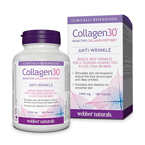 Webber Naturals Collagen30® Bioactive Collagen Peptides 2500 mg 180 Tablets Webber Naturals