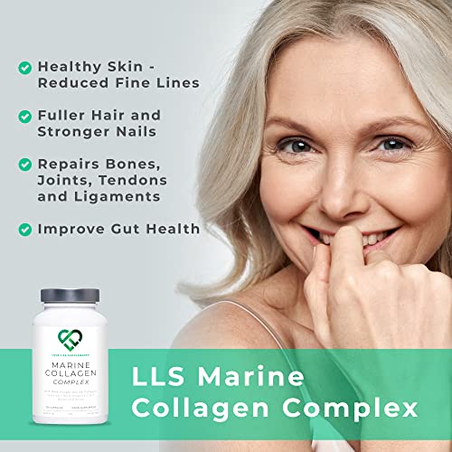 Wild-Caught Marine Collagen Complex Capsules with Hyaluronic Acid | 120 Capsules - 2 Month Supply LOVE LIFE SUPPLEMENTS