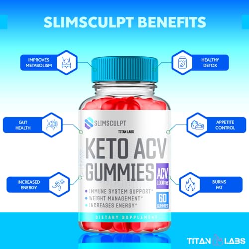 (2 Pack) Slimsculpt Keto ACV Gummies, Slim Sculpt Keto ACV Gummies Advanced Weight Loss 1000MG Titan Labs