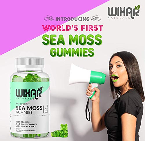 WIXAR NATURALS Sea Moss Gummies - Natural Irish Sea Moss and Bladderwrack WIXAR NATURALS