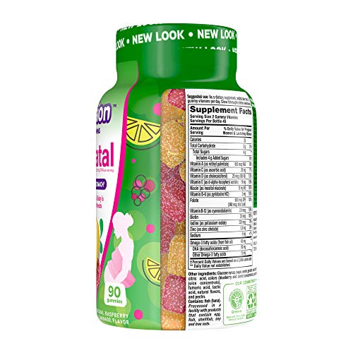 vitafusion PreNatal Gummy Vitamins, Raspberry Lemonade Flavored, Pregnancy Vitamins for Women Vitafusion