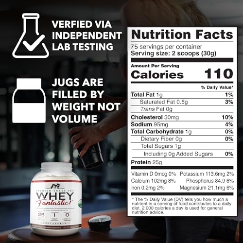 Whey Fantastic Unflavored - 100% Natural Grass Fed Whey Protein Powder - Unique 3 Fantastic Nutrition