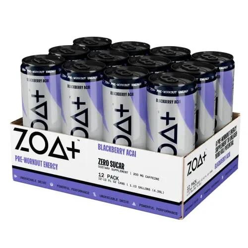 ZOA+ Plus Sugar Free Pre Workout Drinks Bundle | 12 Fl Oz, (36 Pack) | Nitric Oxide Support, Vitamin C, Vitamin B & 200mg Caffeine from Green Tea
