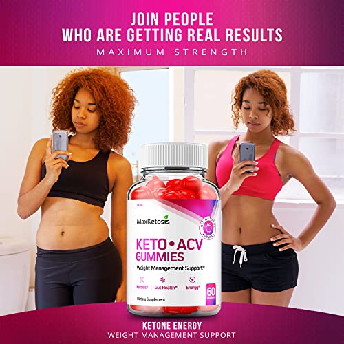 (2 Pack) Max Ketosis Keto ACV Gummies Max Ketosis Advanced Formula Apple Cider Vinegar Rillvo