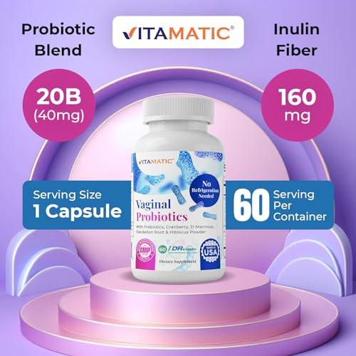 Vitamatic Vaginal Probiotics 20 Billions for Women pH Balance & Odor Control Vitamatic