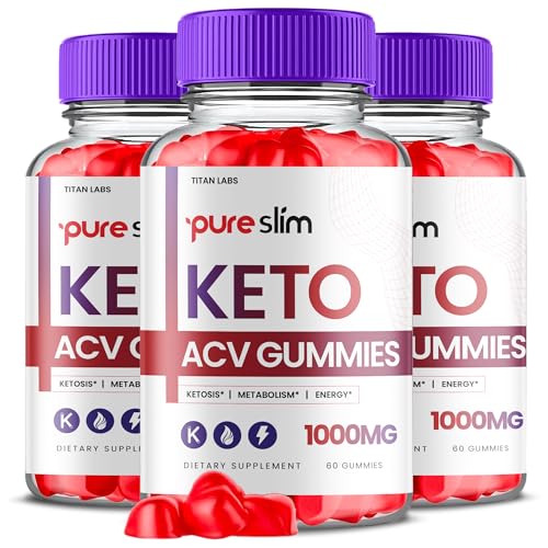 (3 Pack) Pure Slim Keto ACV Gummies, Pure Slim Keto ACV Advanced Weight Loss 1000 MG