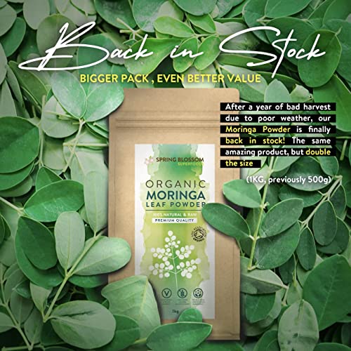1KG Moringa Superleaf Powder Oleifera 100% Organic Raw Premium Quality Non-GMO Spring Blossom