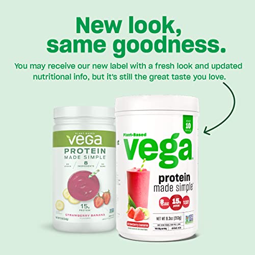 Vega Protein Made Simple Protein Powder, Vanilla - Stevia Free, Vegan, Plant Based Vega