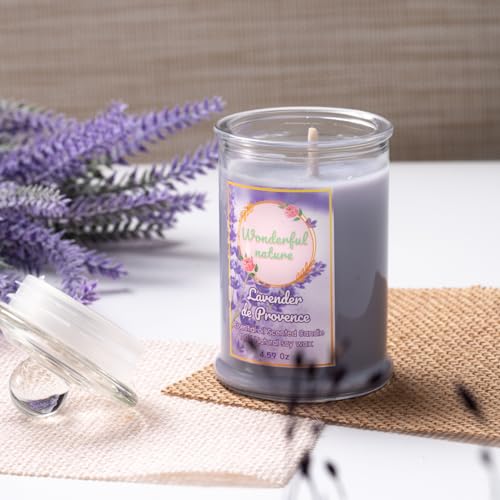 Wonderfulnature Lavender de Provence Pure Essential Oil Scented Candle, Aromatherapy WONDERFUL NATURE