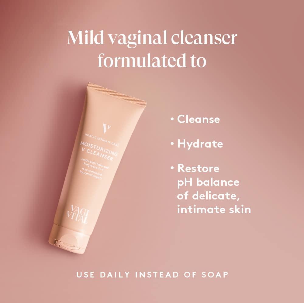 VagiVital V-Cleanser Moisturizing Daily Feminine Wash for Intimate Area, Soap-Free, Fragrance Free VagiVital