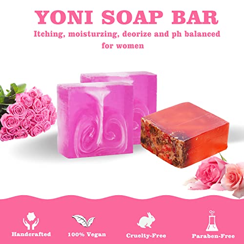 Yoni Soap Bars Yoni Wash Set Of 4, Feminine Wash Ph Balance for Women Vaginial Deodorants yonisayo
