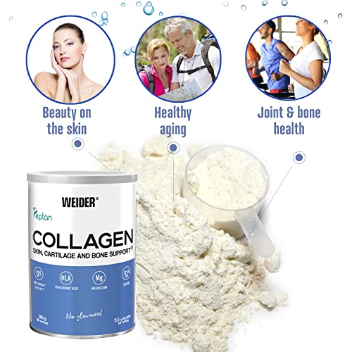 Weider Collagen. With Hyaluronic Acid, Magnesium and Vitamin C. 100% Peptan. Zero fat. Sugar zero. Keto. Weider
