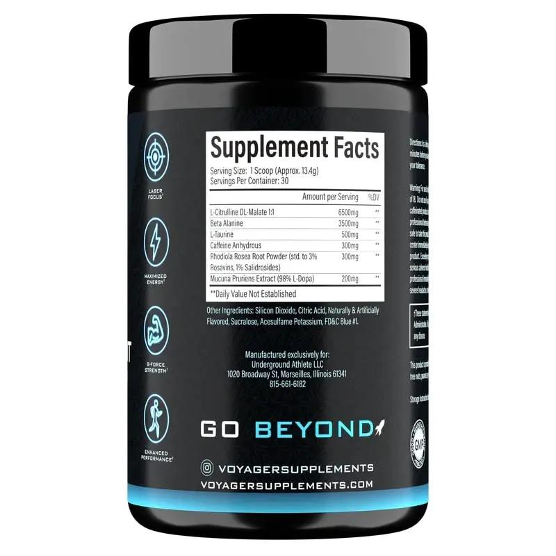 Voyager Supplements Pre-Workout Powder | Rocket Razz | Intense Pump | Maximized Energy | G-Force Strength | Laser Focus | Science-Backed & Gym Proven | 30 Servings