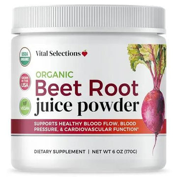 Vital Selections 100% Organic Beet Root Juice Powder, Highest Purity and Potency