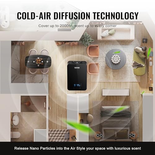 VEVOR Upgrade HVAC Scent Diffuser, Smart Scent Air Machine for Home, 180ML with Cold Air Technology VEVOR
