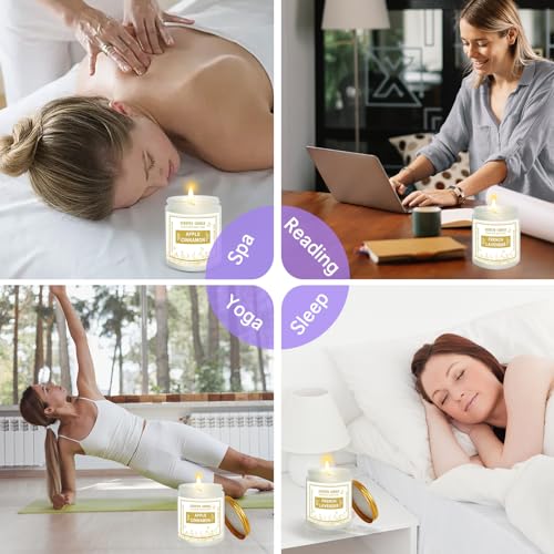 4 Pack Candles for Home Scented, Lavender & Cinnamon Candles Gifts for Women, 28 oz 200H Long zsaltt