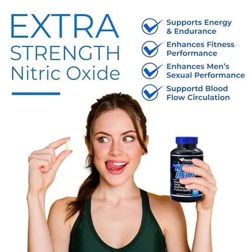 VitaHalal Nitric Oxide Supplement - Powerful Nitric Oxide Booster for Men to Support Blood Pressure, Healthy Blood Flow, Supplement for Men - Natural Energy Boost, L-Arginine Non-GMO Capsules
