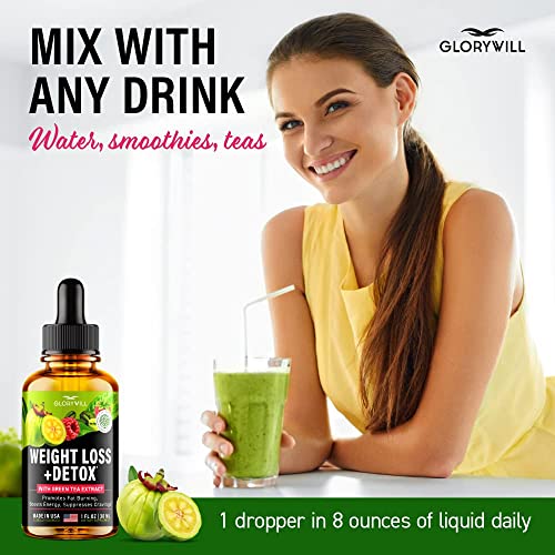 Weight Loss Drops Natural Detox Made in USA - Diet Drops for Fat Loss - Effective Appetite FQQF
