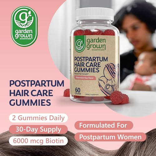 Womens Postpartum Hair Loss Gummies - Formuated for Postnatal Hair Care, Growth Garden Grown Essentials