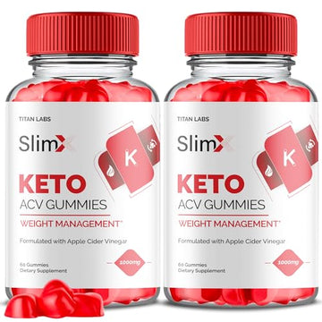 (2 Pack) SlimX Keto ACV Gummies, SlimX Keto ACV Advanced Weight Loss 1000MG Apple
