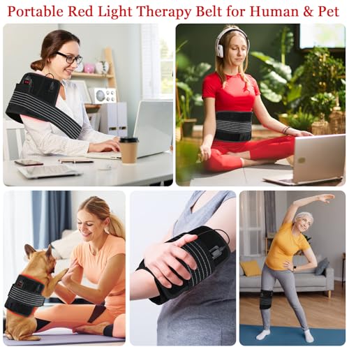 Yofalo 660nm LED Red Light and 850nm Near Infrared Red Light Therapy Belt Device for Body Pain Waist yofalo