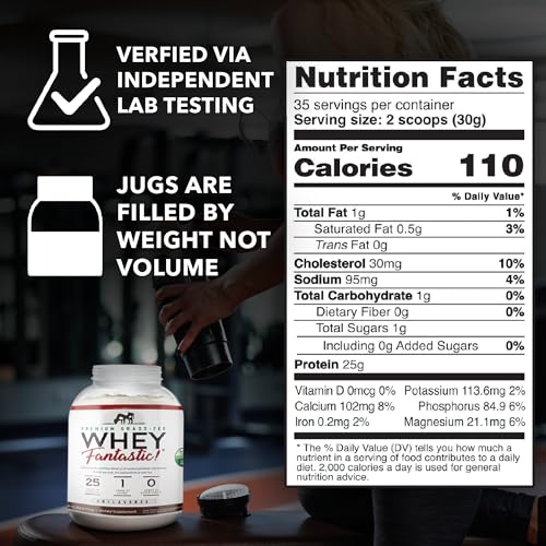 Whey Fantastic - Unflavored - 100% Natural Grass Fed Whey Protein Powder - Unique 3 Fantastic Nutrition