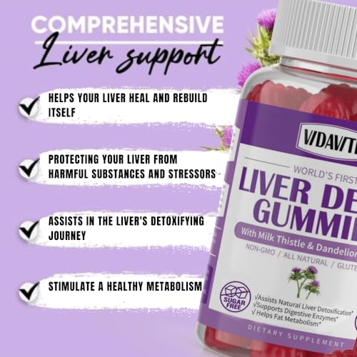 VIDAVITE Sugar-Free Liver Cleanse Detox & Repair Gummies — 1500mg Silymarin Milk VIDAVITE