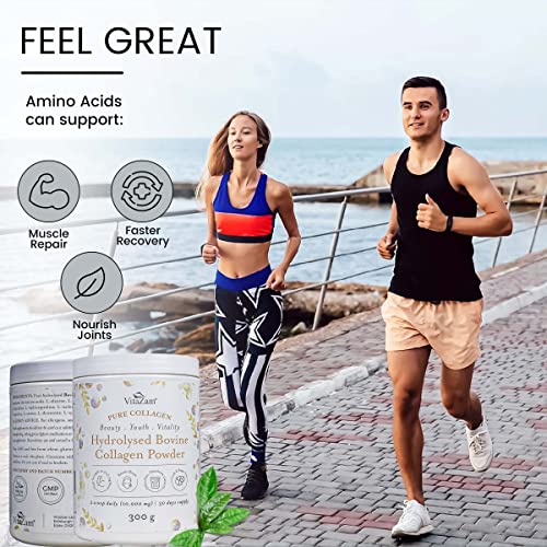 Vitazam Bovine Collagen Peptides - Hydrolyzed Type 1 & 3 Collagen Powder Protein Supplement for Healthy VitaZam