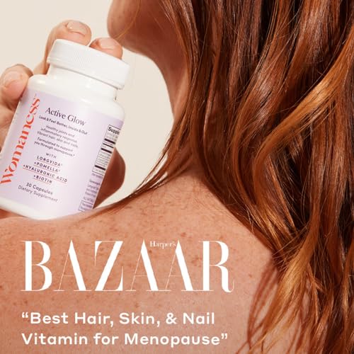 Womaness Active Glow Hair Skin and Nails Vitamins - Biotin, Longvida Curcumin & Hyaluronic Acid Womaness