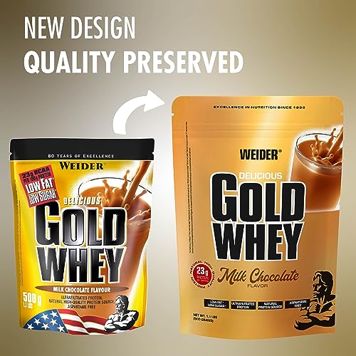 Weider Gold Whey (500g) Milk Chocolate Flavour. Ultrafiltrated Proteins from 100% Whey Protein Weider