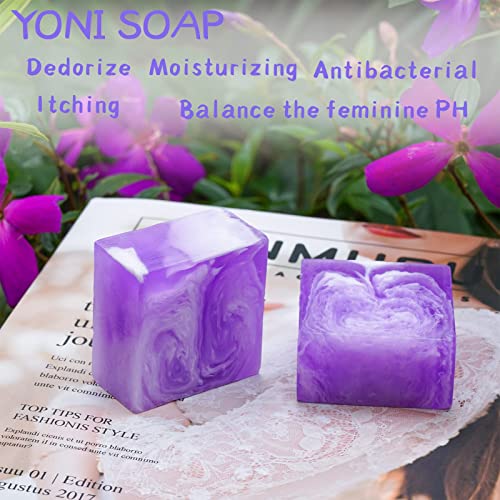 2 Packs Organic Yoni Soap Bars For Women Vaginal Wash, Handmade Yoni Bar Soap For Women Yoni Wash Vickoneer