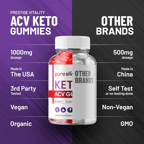(2 Pack) Pure Slim Keto ACV Gummies - Advanced Formula PureSlim Keto Plus ACV Gummies Indelo