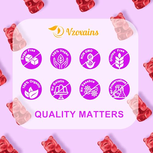 VZOXAINS 2 Pack Saffron Supplement Gummies, Sugar Free Saffron Extract with Magnesium VZOXAINS