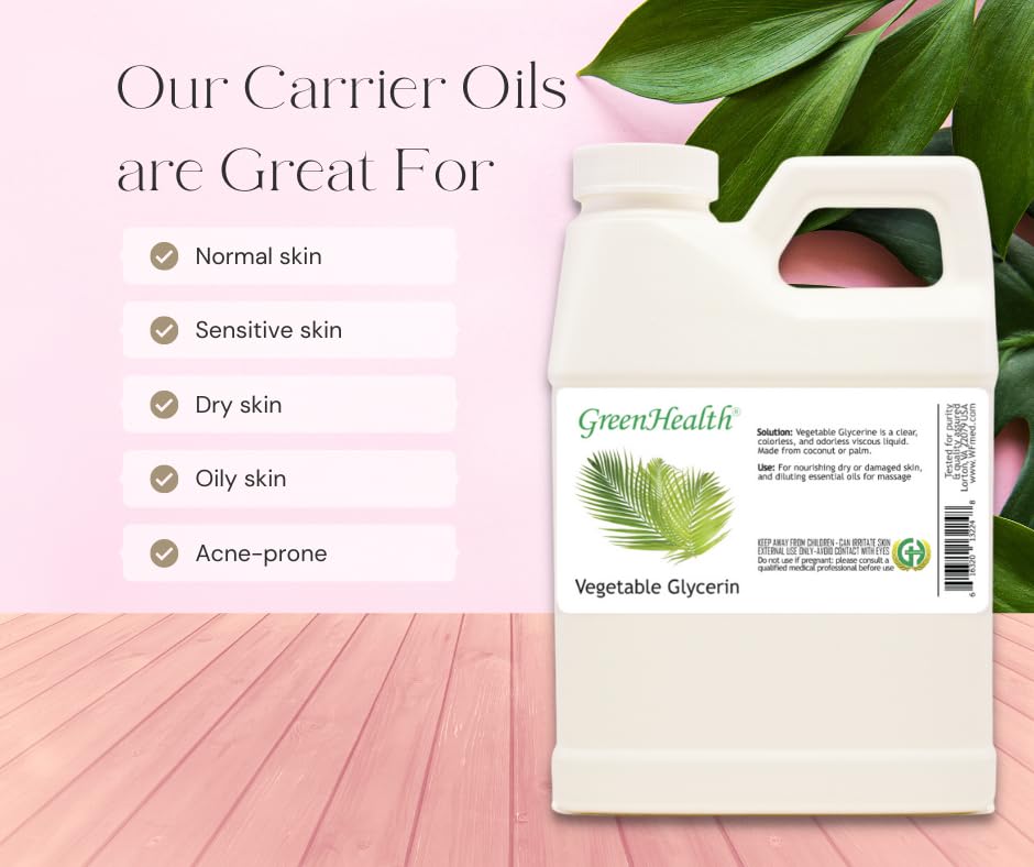 Vegetable Glycerine - 100% Pure, Cold Pressed - 32 fl oz - GreenHealth GreenHealth