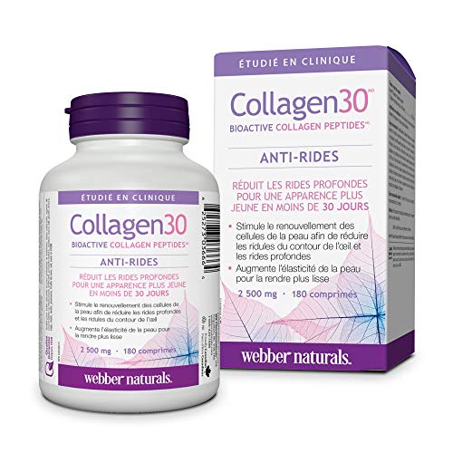 Webber Naturals Collagen30® Bioactive Collagen Peptides 2500 mg 180 Tablets Webber Naturals